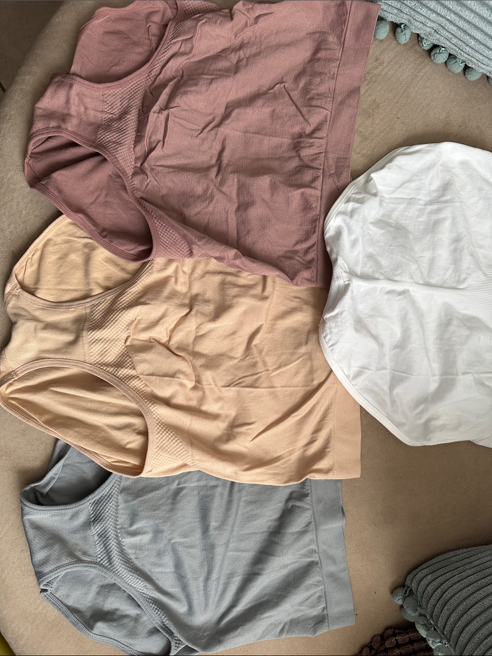 Maternity Women's Seamless High-Waist Briefs Set - Mauve, Peach, Gray, White